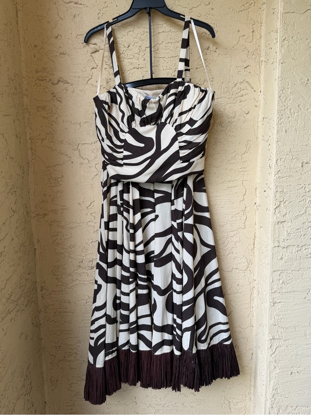 Antonio Melani x M.G. Style Somers Swirl Print Linen Blend Straw Trim 2 Piece 10 - Picture 3 of 13